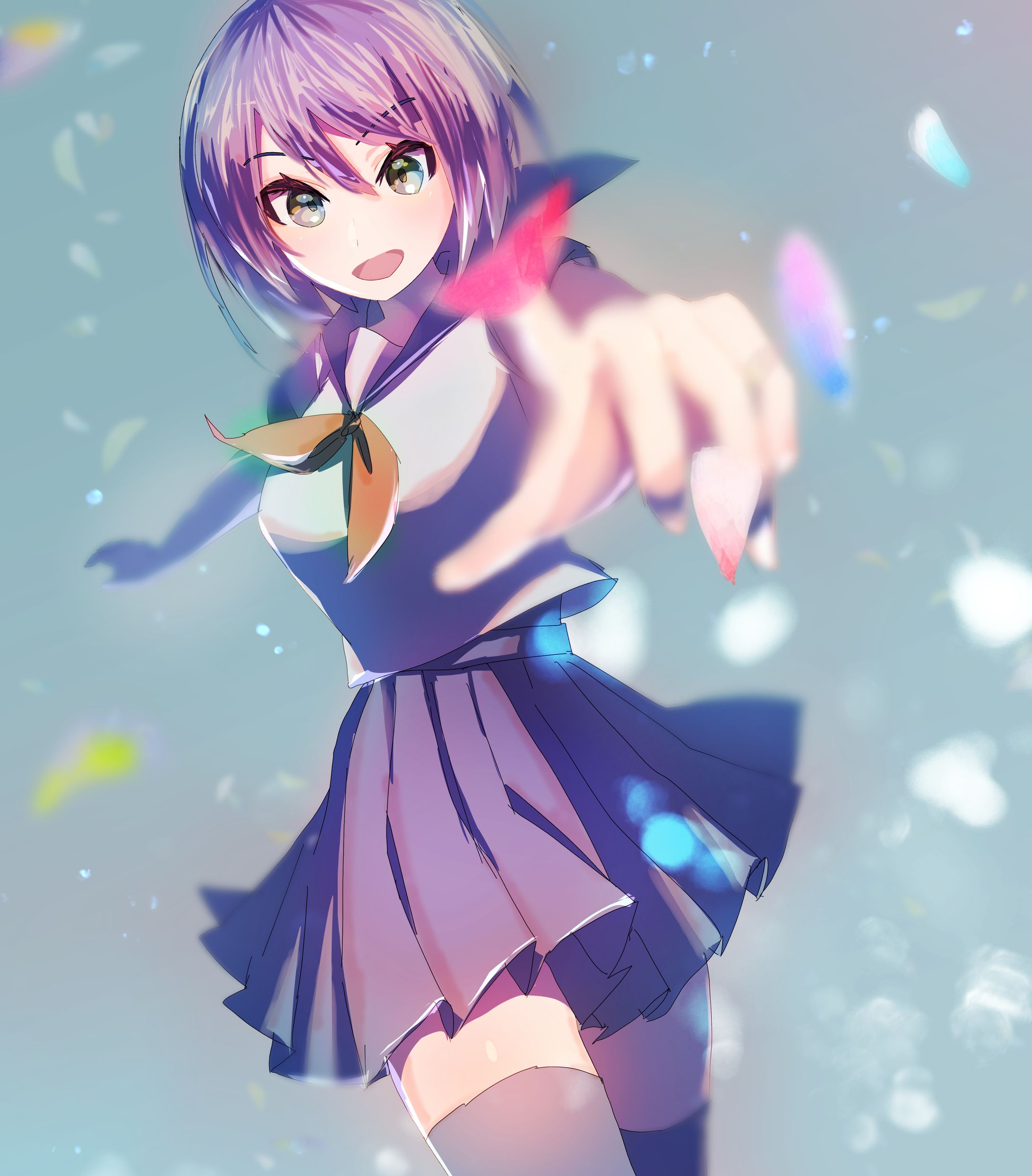 【簡易背景・縦長】バストアップ1枚絵-1