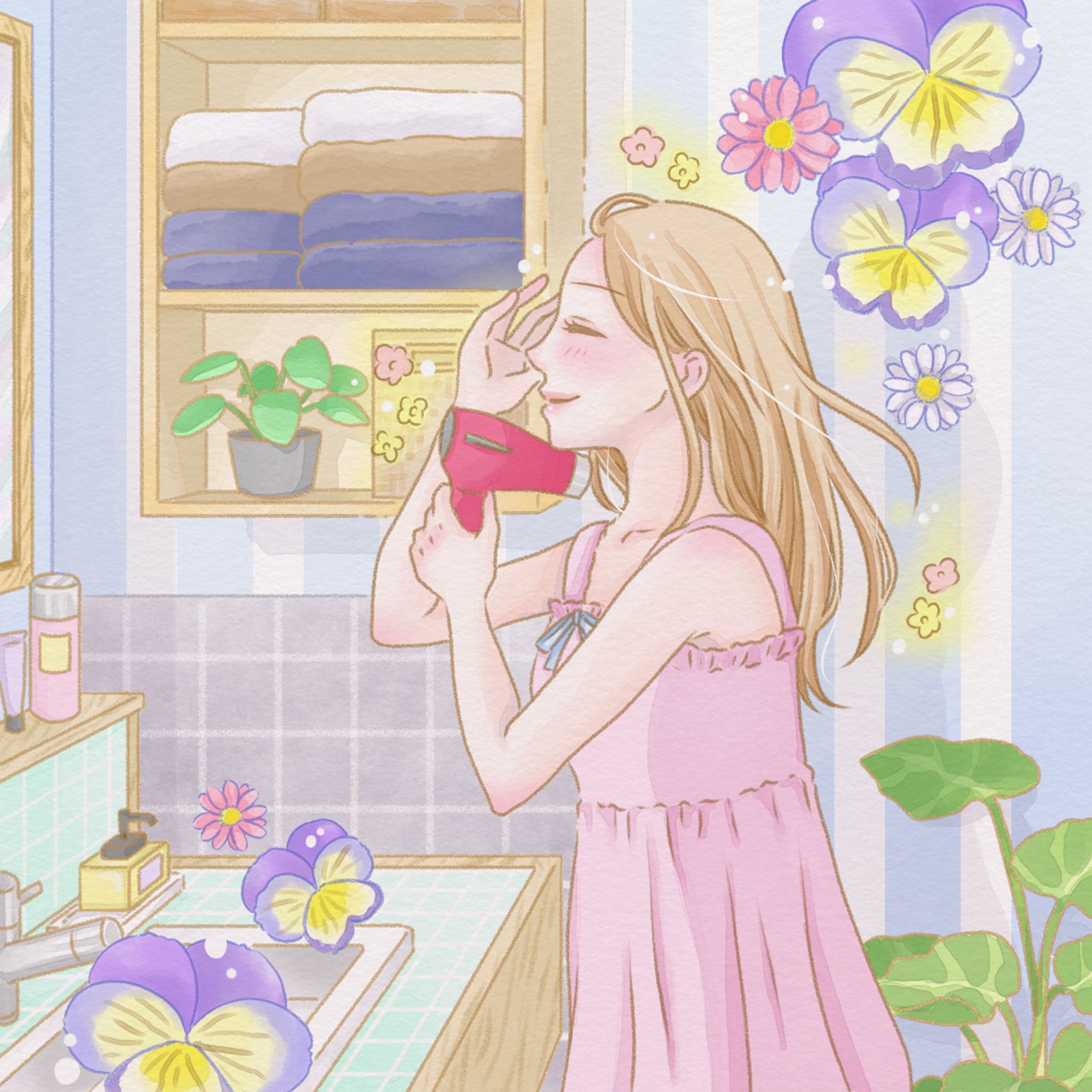 【仕事】ルクア大阪様 Instagram「ときめきデパート」用イラスト-1