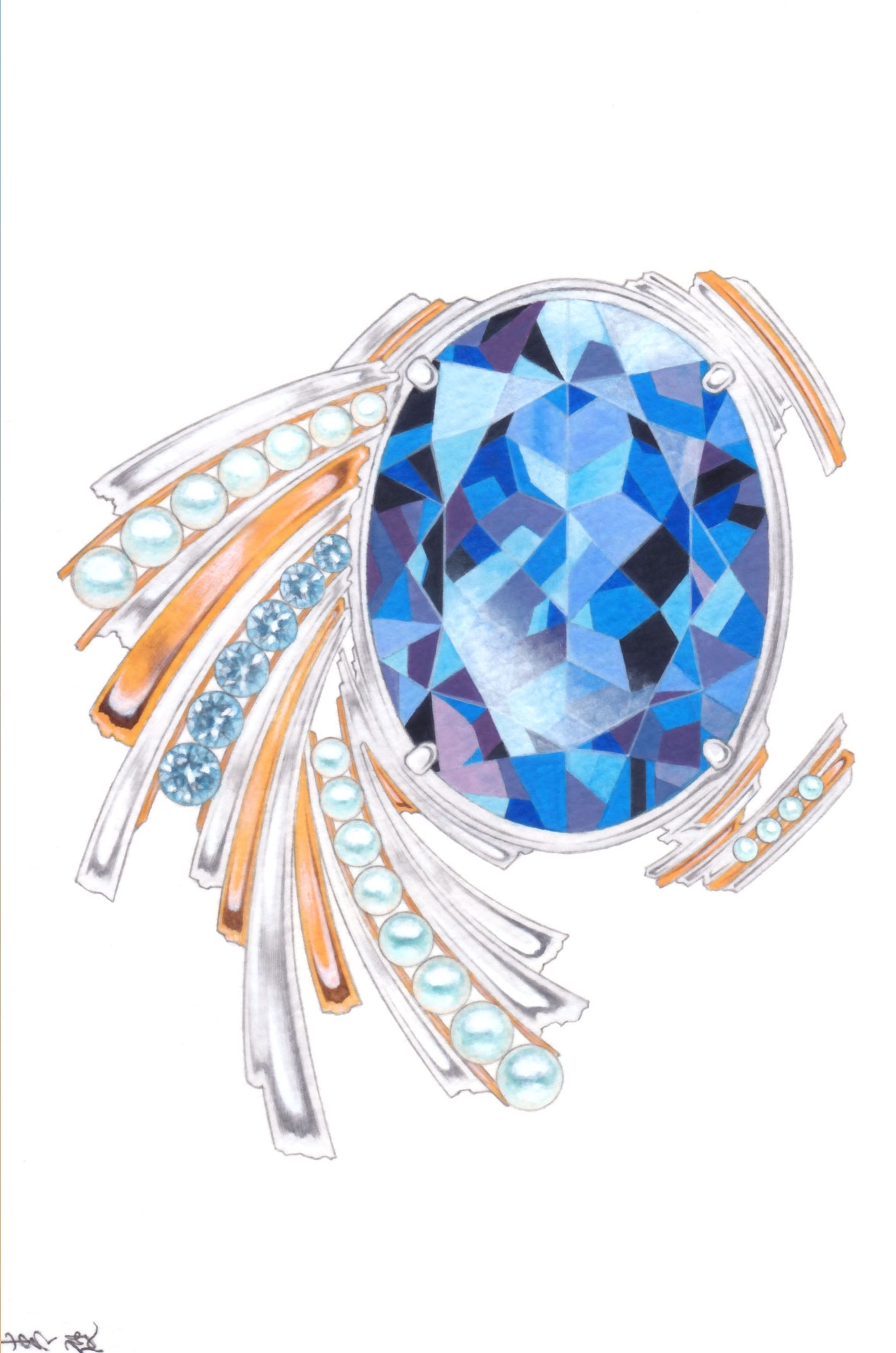 青石と真珠の宝飾-1