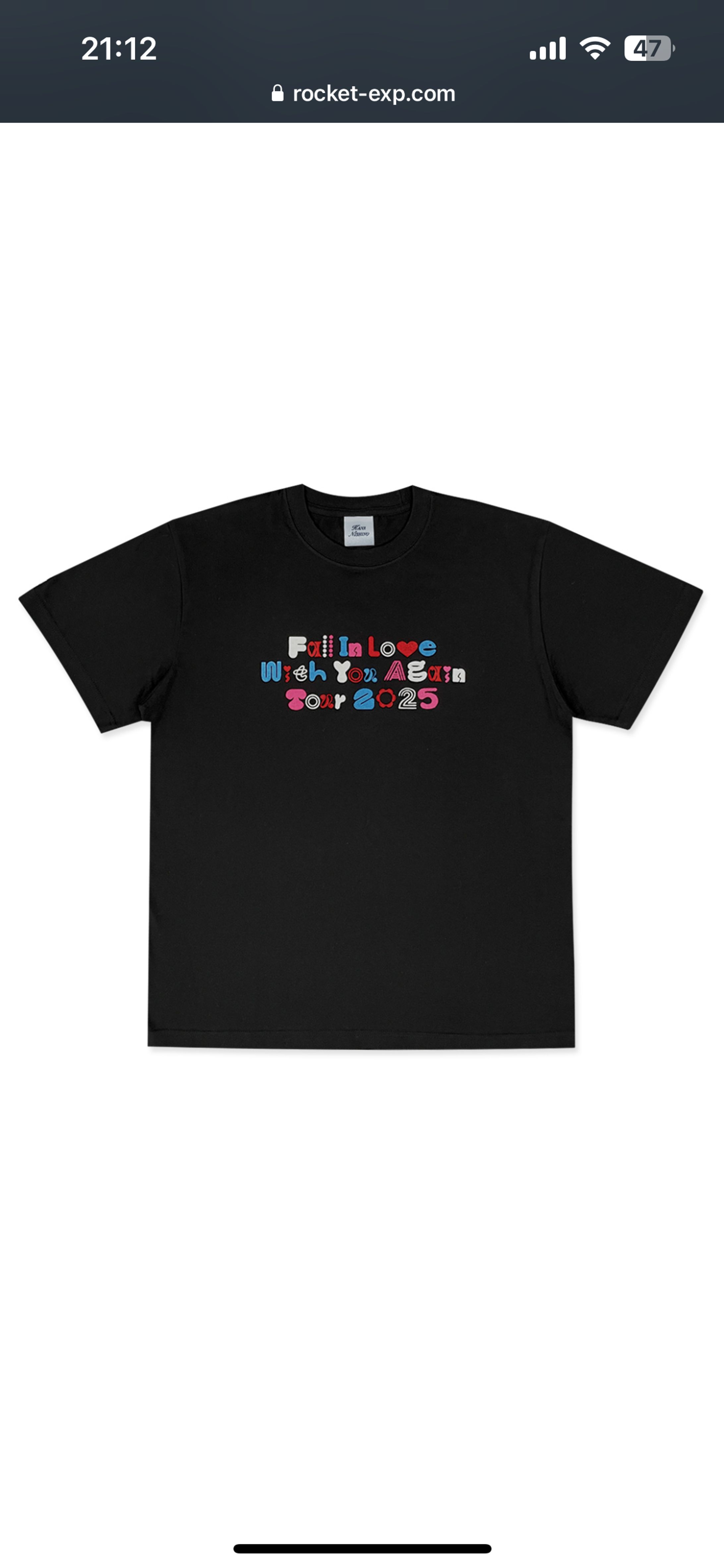 西野カナ　2025ツアーＴシャツ　フリフラ　セット 7/18(金)出荷＞Kana Nishino Tour 2025 ツアーロゴTシャツ Pink