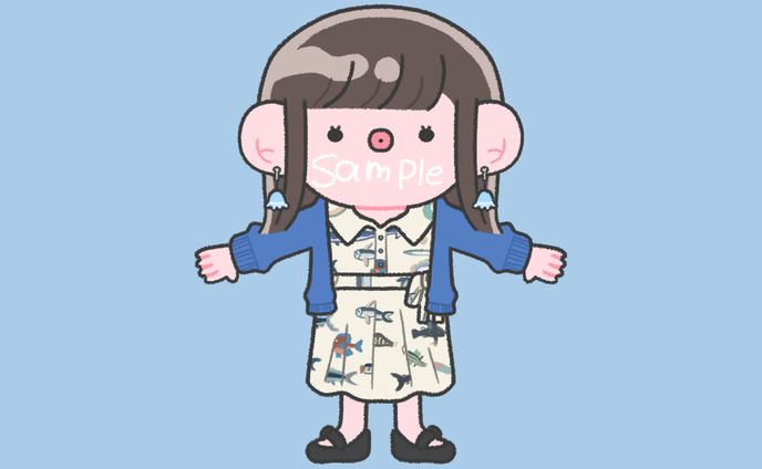 全身ミニキャラ似顔絵