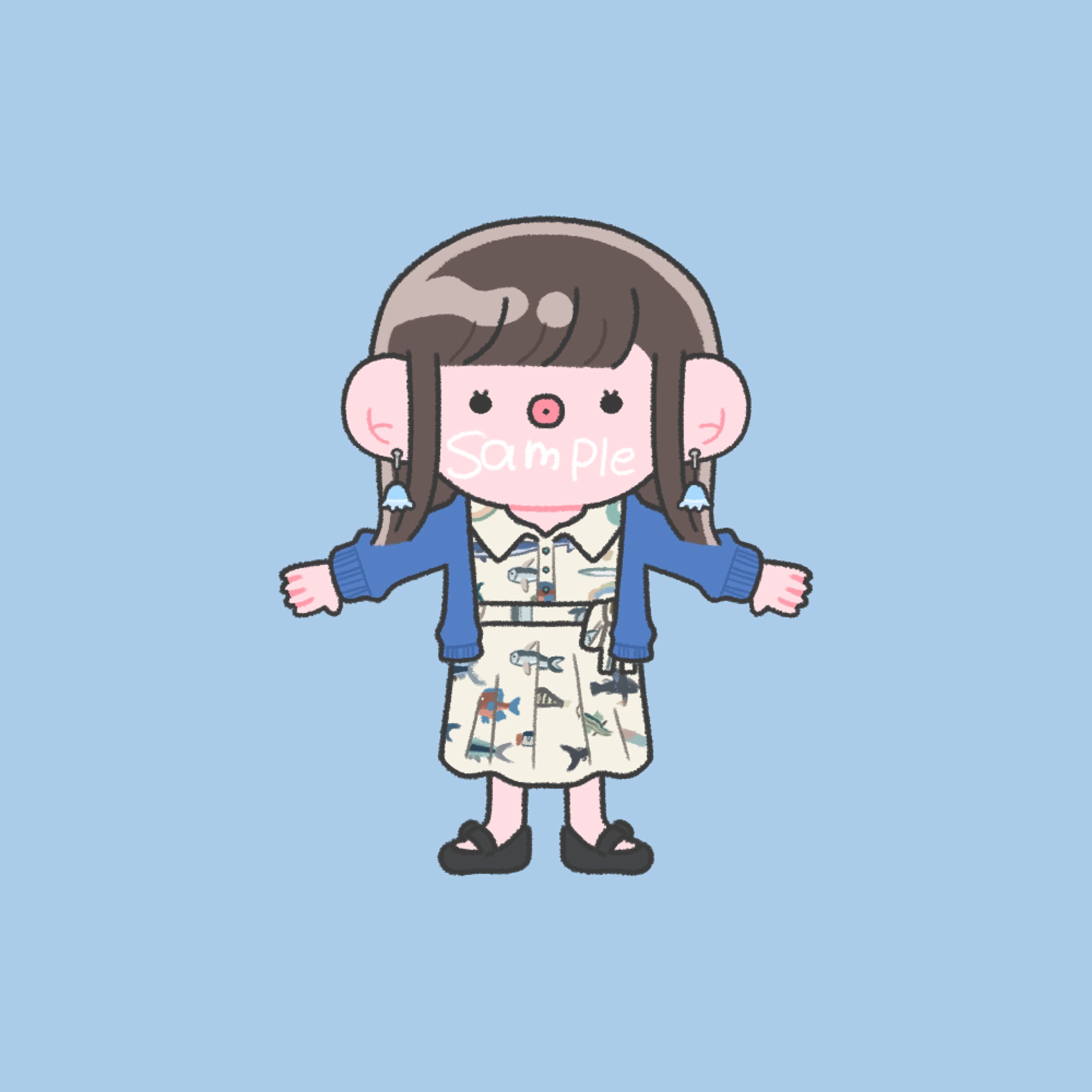 全身ミニキャラ似顔絵-1