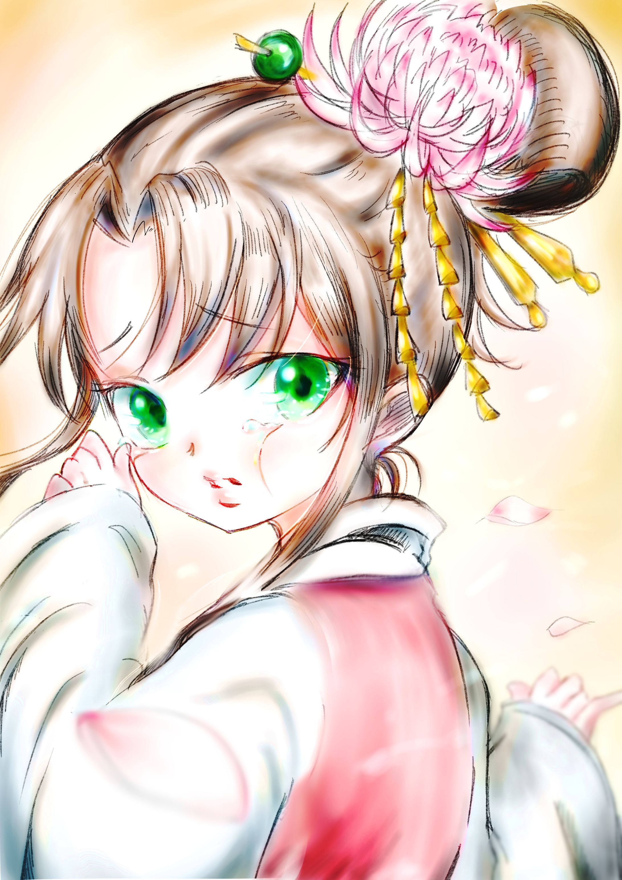 女の子イラスト(透明水彩)-1