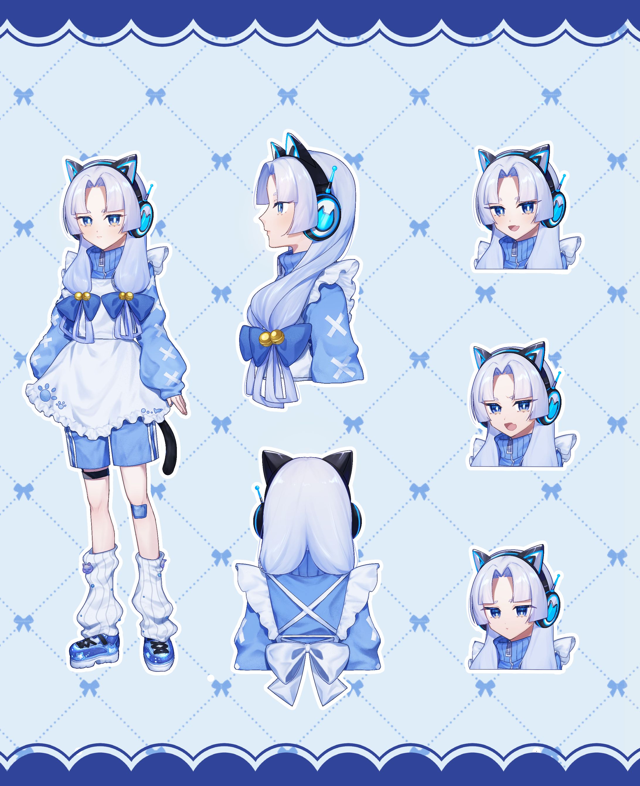 オリジナルキャラ 猫耳イヤホンジャージメイド-1