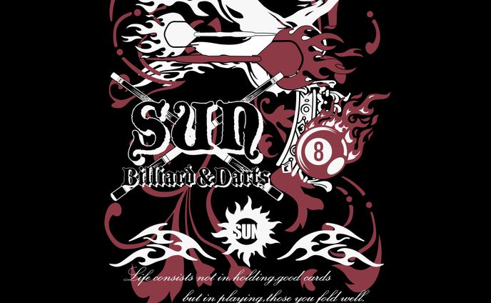 BILLIARD＆DARTS ロゴ　Tシャツ　デザイン