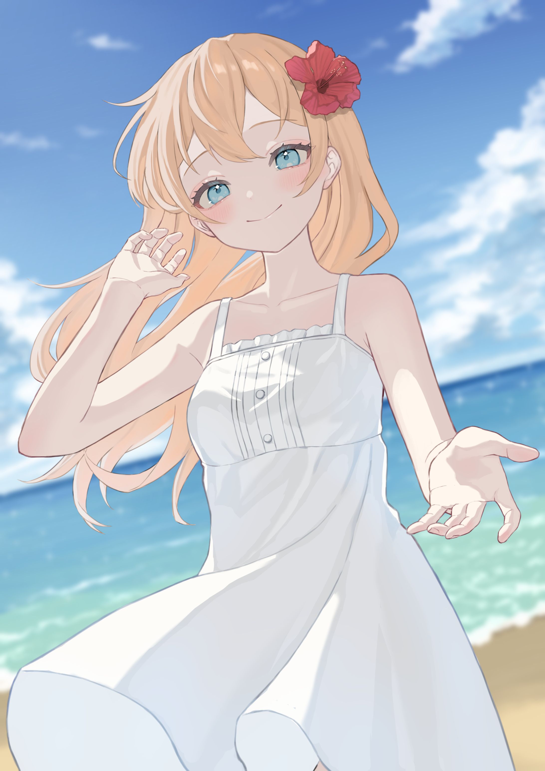 少女と海辺にて-1