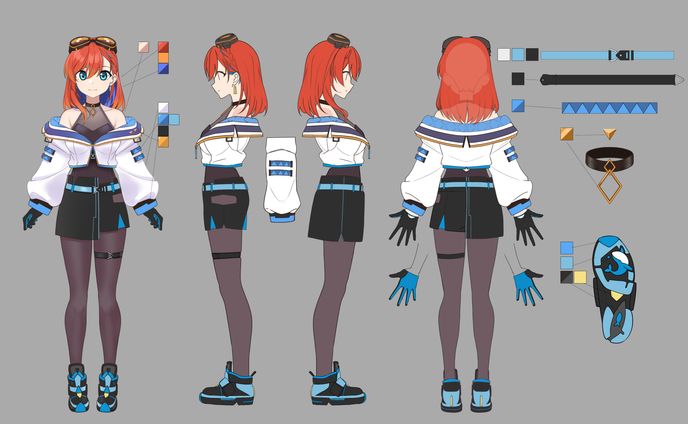 多々星カイリ3Dモデル新衣装の設定資料と監修