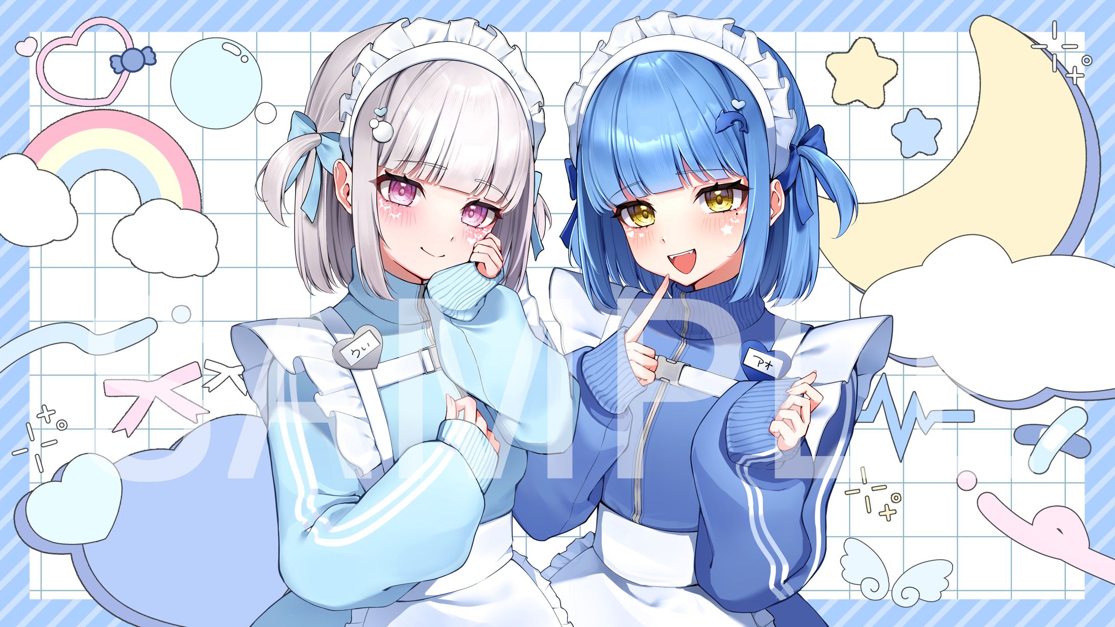 アオ様・ぅぃ様｜『だいしきゅーだいしゅき』歌ってみた動画用イラスト-1