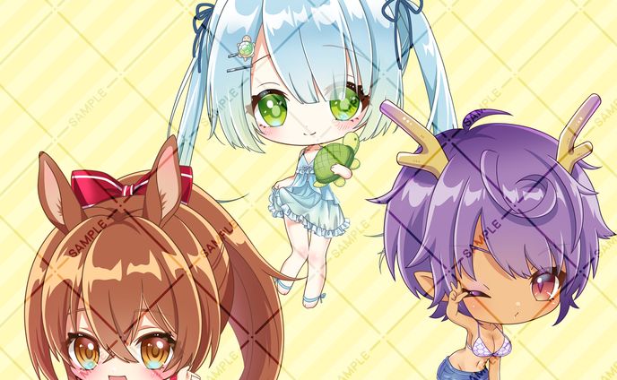 超特価激安の商品をすべて 制作実績】るりるらちゃんねる様_動画用イラスト制作 イラスト