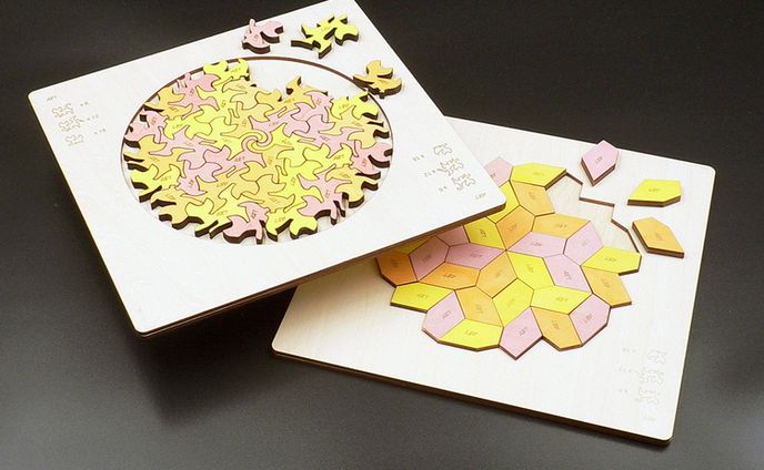 TH-pentagons and cat-shaped tiles (model)