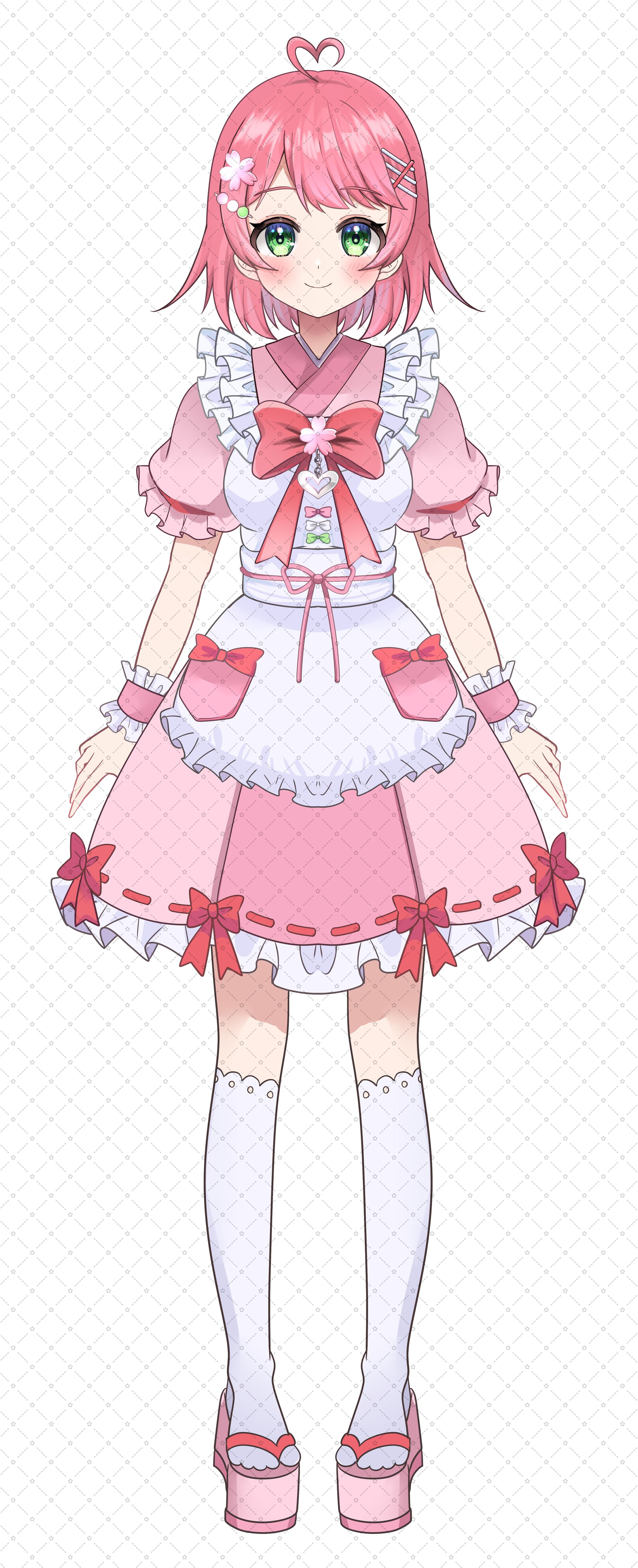 和風ピンクの女性-1