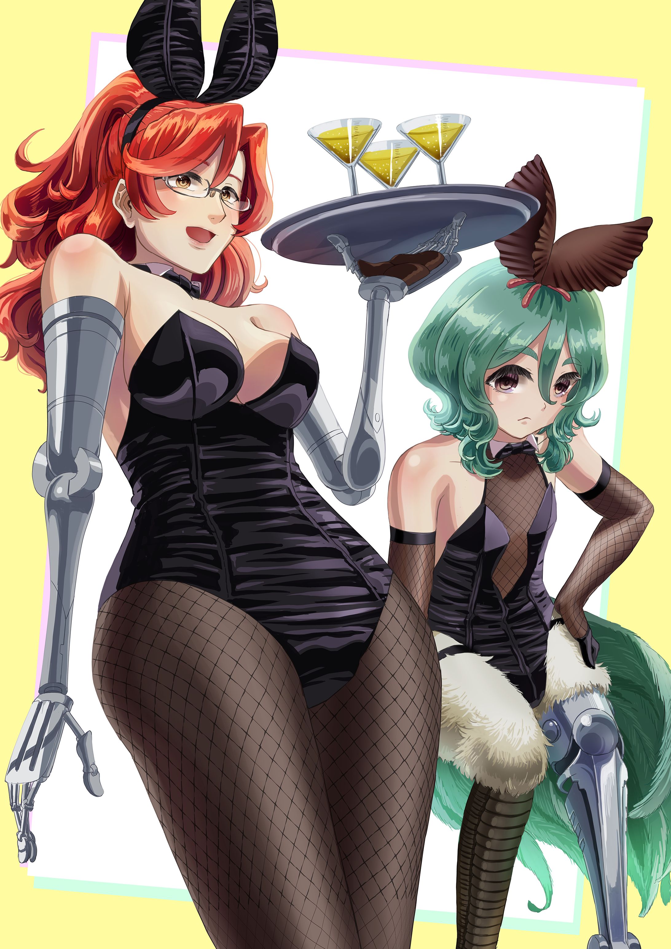 創作キャラクターのバニーガール姿のイラスト-1