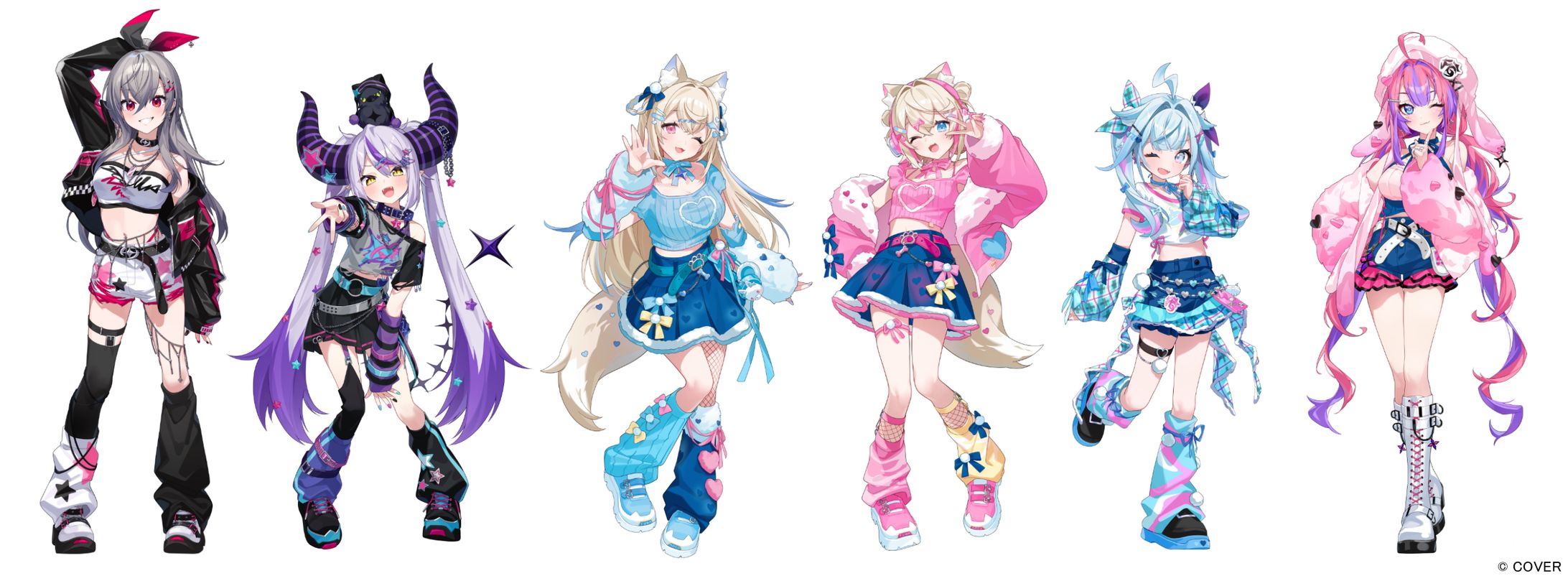 【清書工程のみ】hololive production official shop in Harajuku　立ち絵イラスト6名分-1