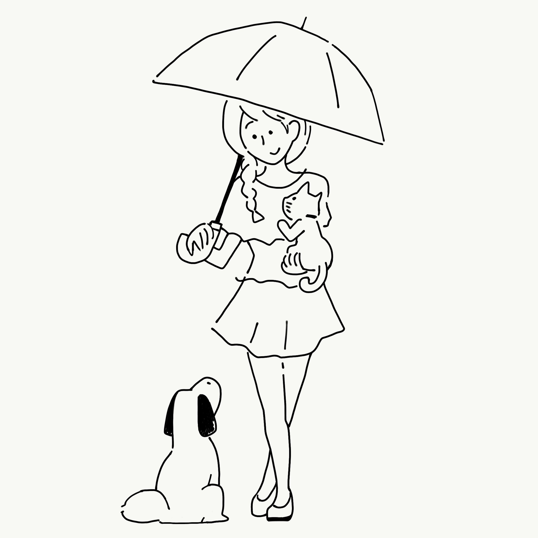 女性たち（ラインイラスト）-1