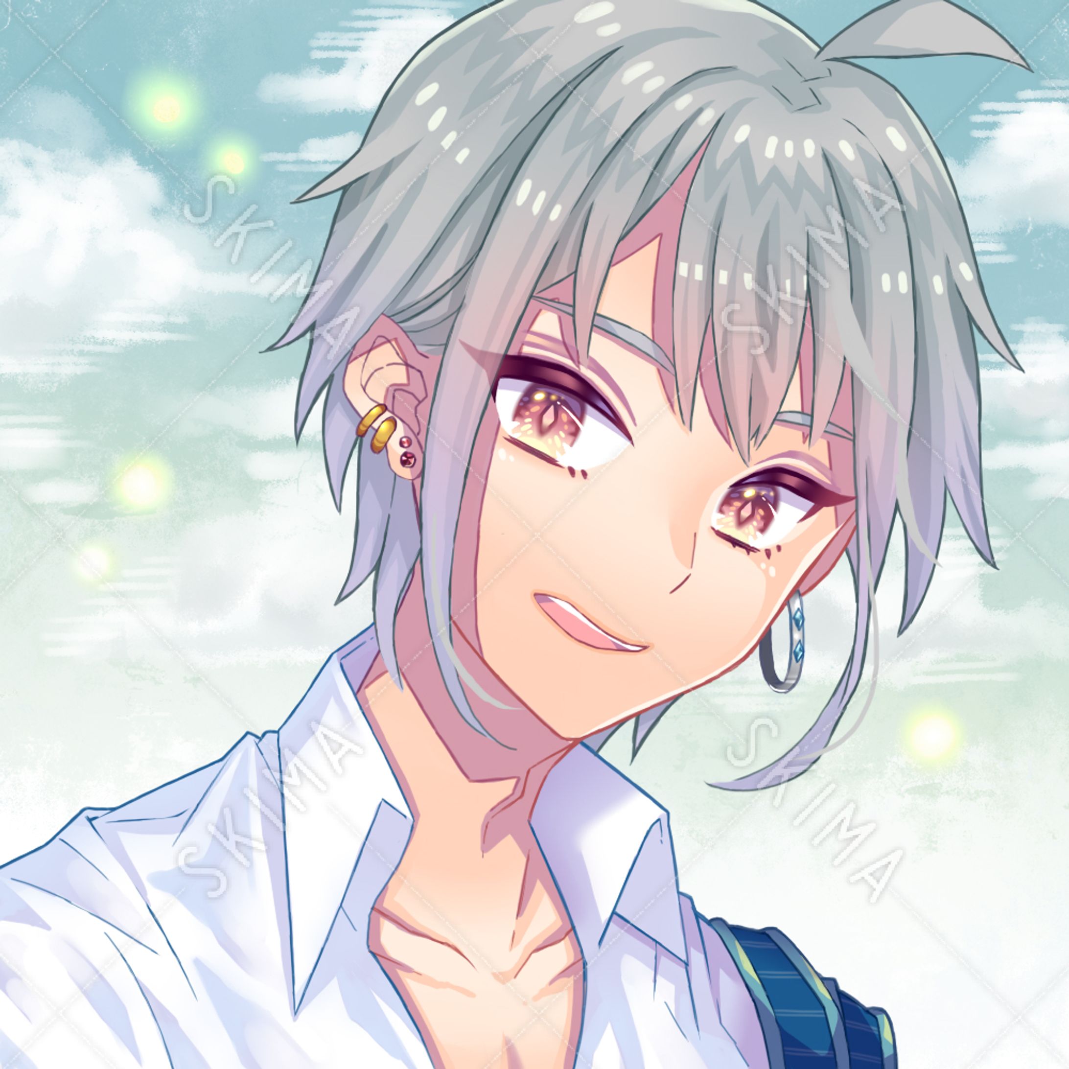 【SKIMA販売】ピアスの男の子-1