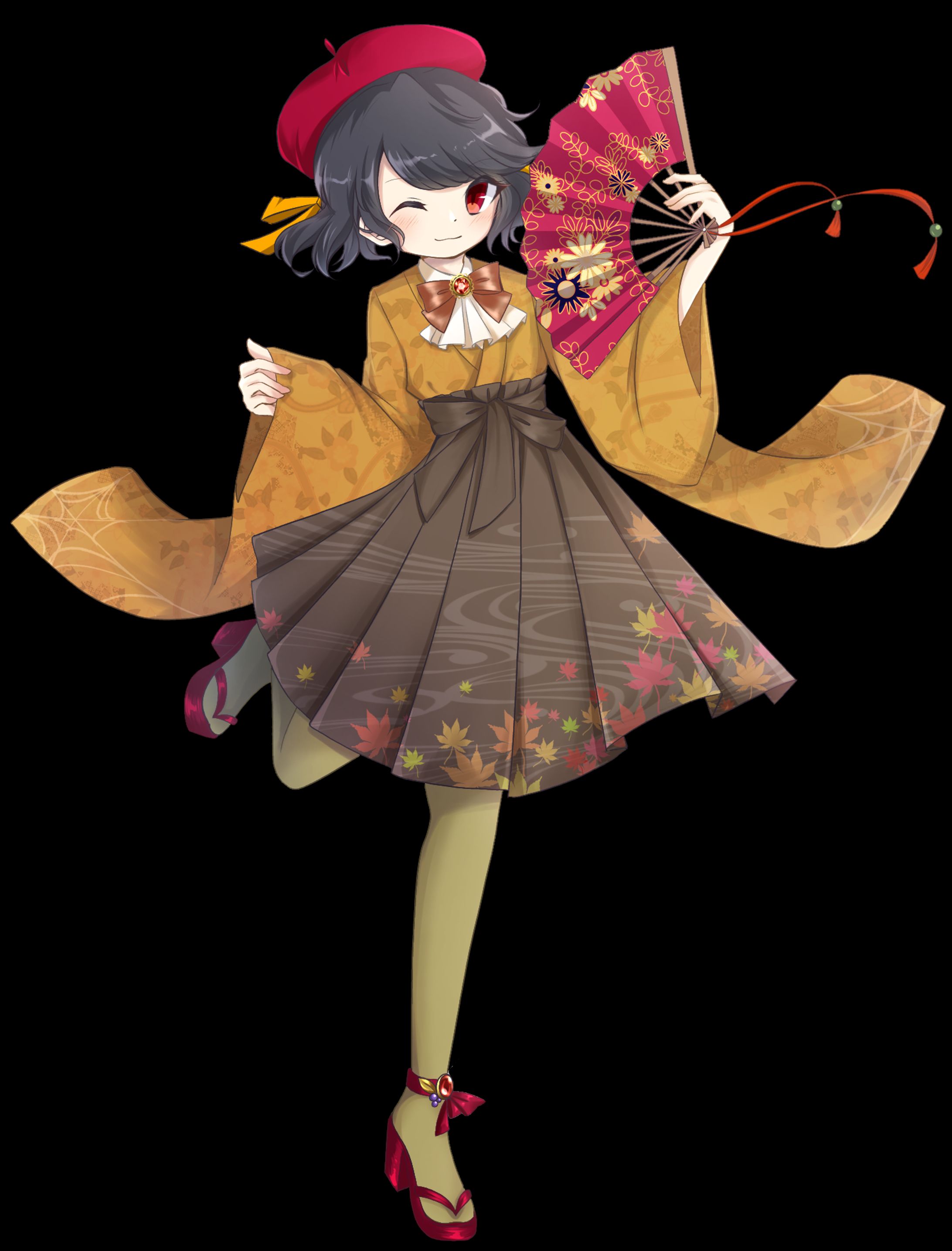 【立ち絵】和風ロリータの少女-1