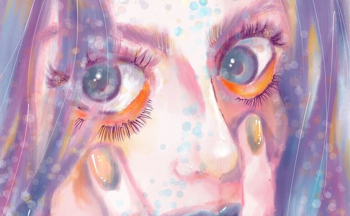 顔面ドアップ女