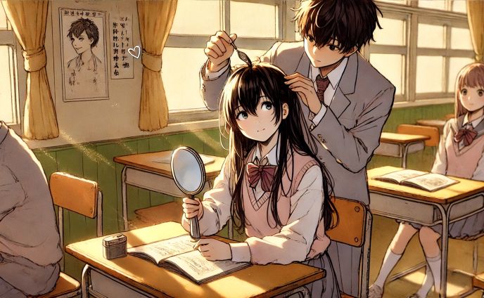 学園アニメ風台本より：生成 DALL-E
