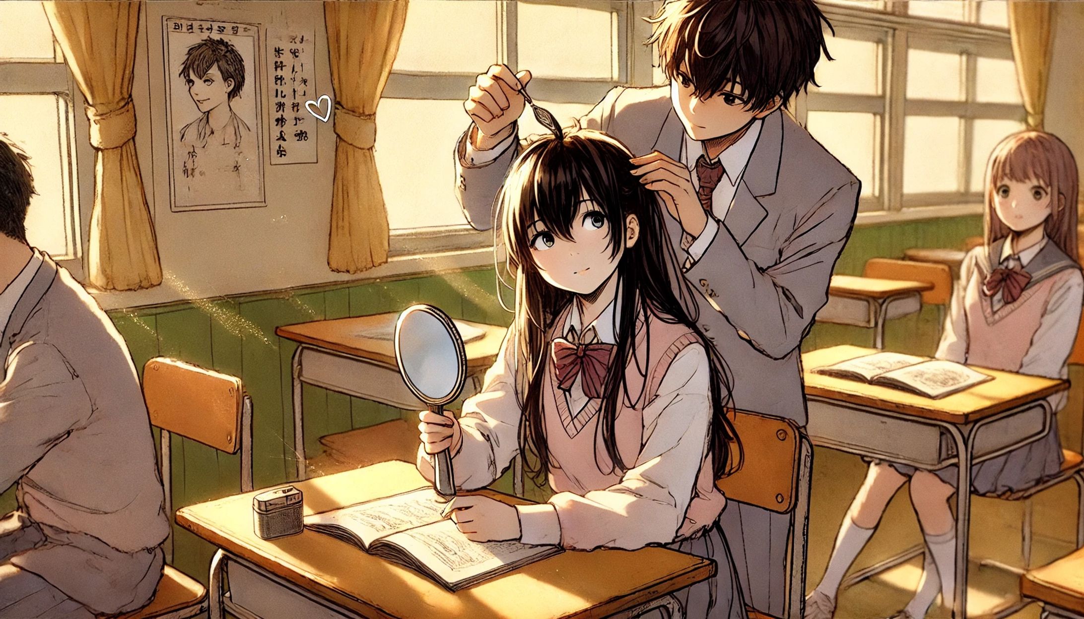 学園アニメ風台本より：生成 DALL-E-1