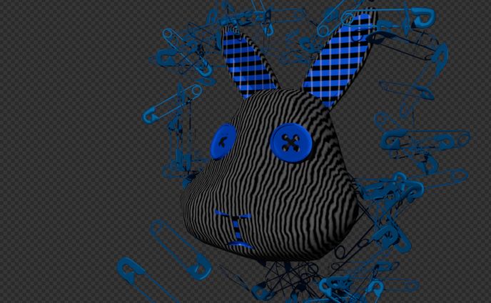 黒うさぎと安全ピン