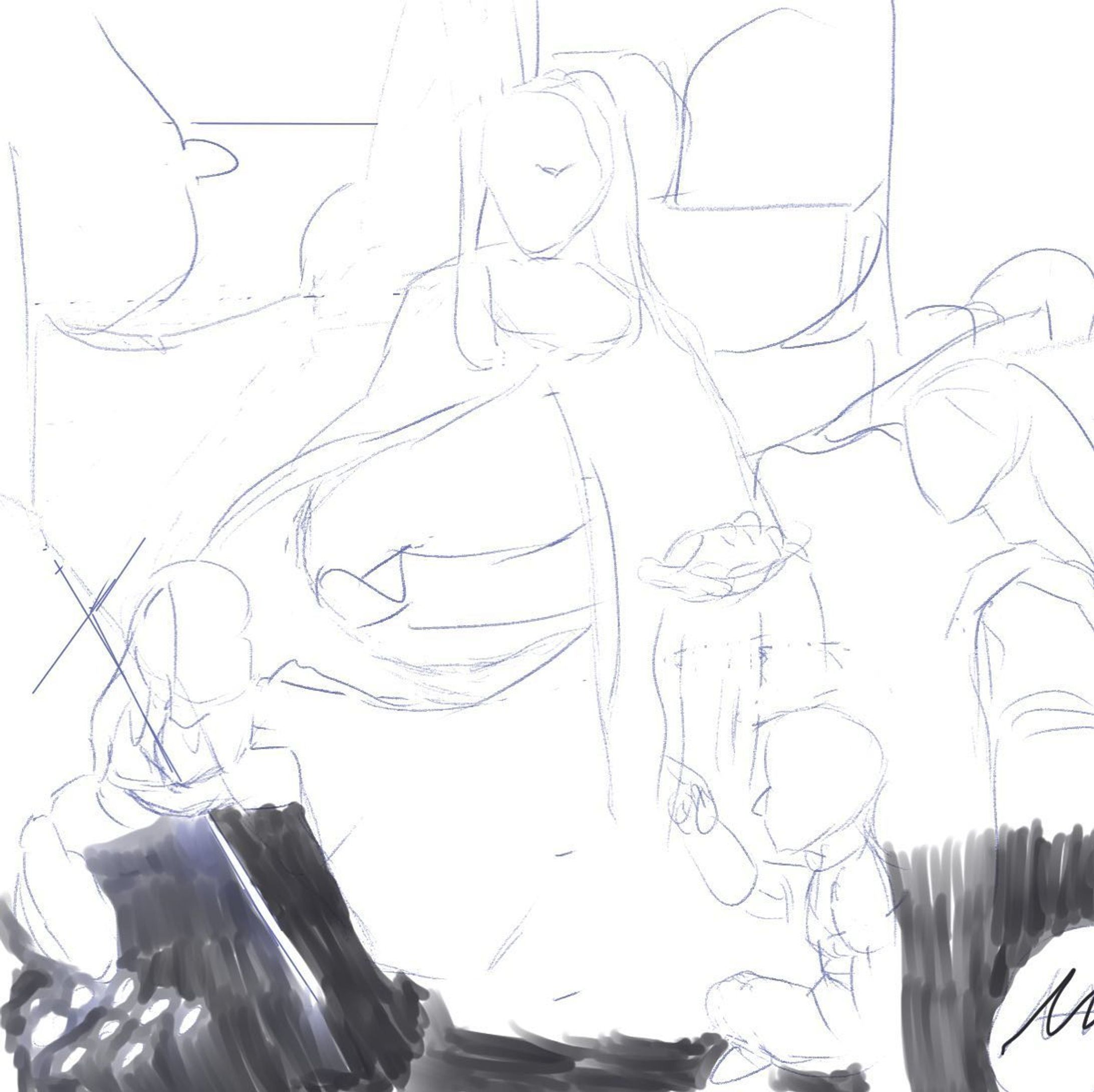 レオナルドダヴィンチ作品模写やり始め-1