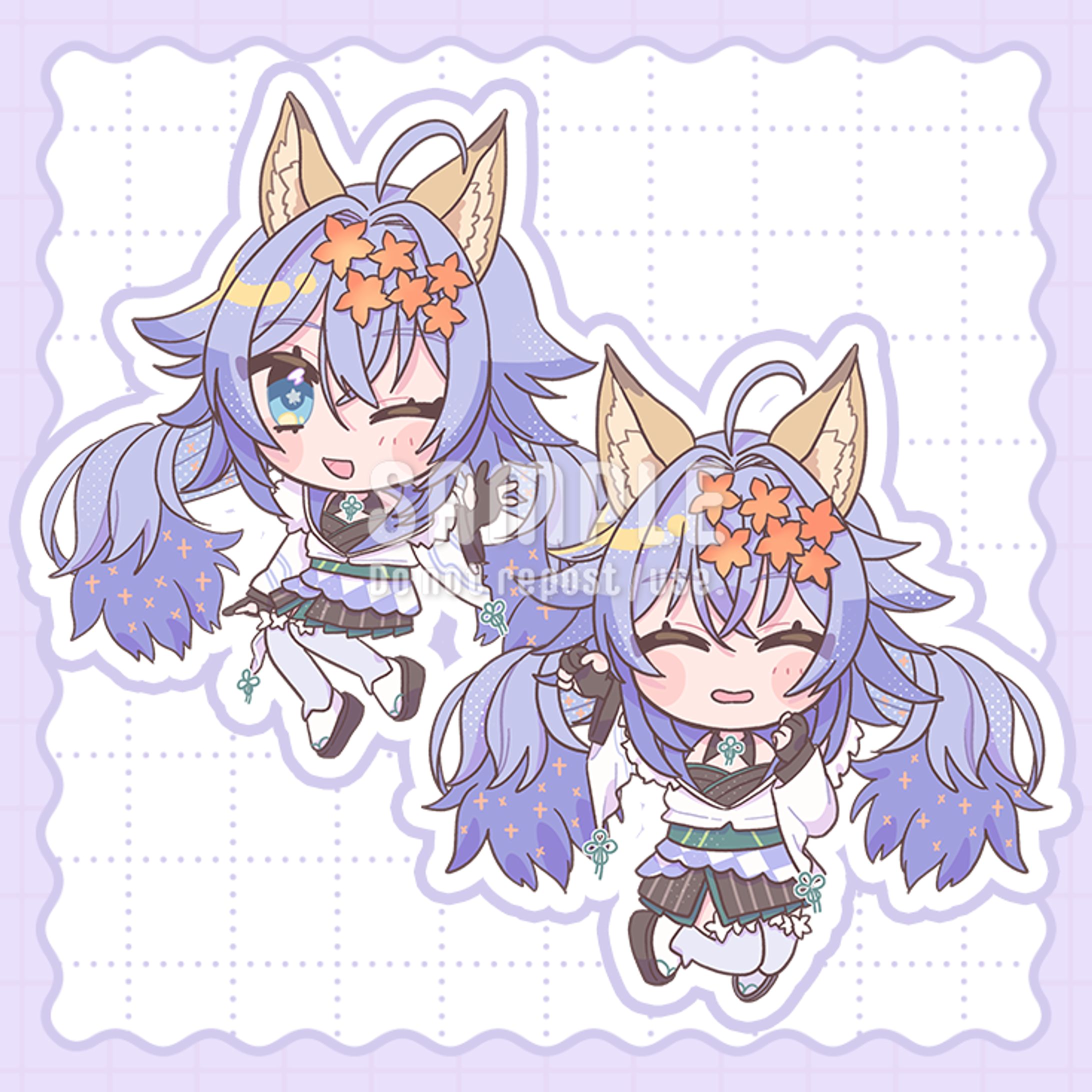 ぶいのこ所属 十五夜まろん様 ミニキャライラスト-1