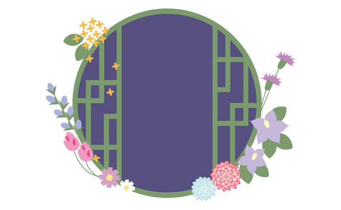 和菓子の展示会(架空)の案内状イラスト