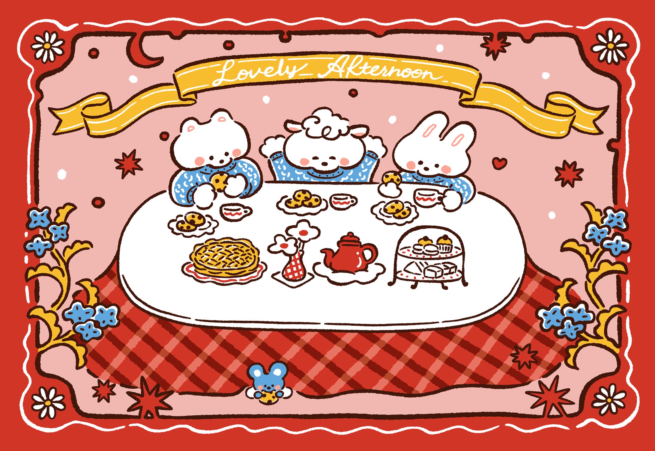 冬のお茶会｜イラストレーション-1