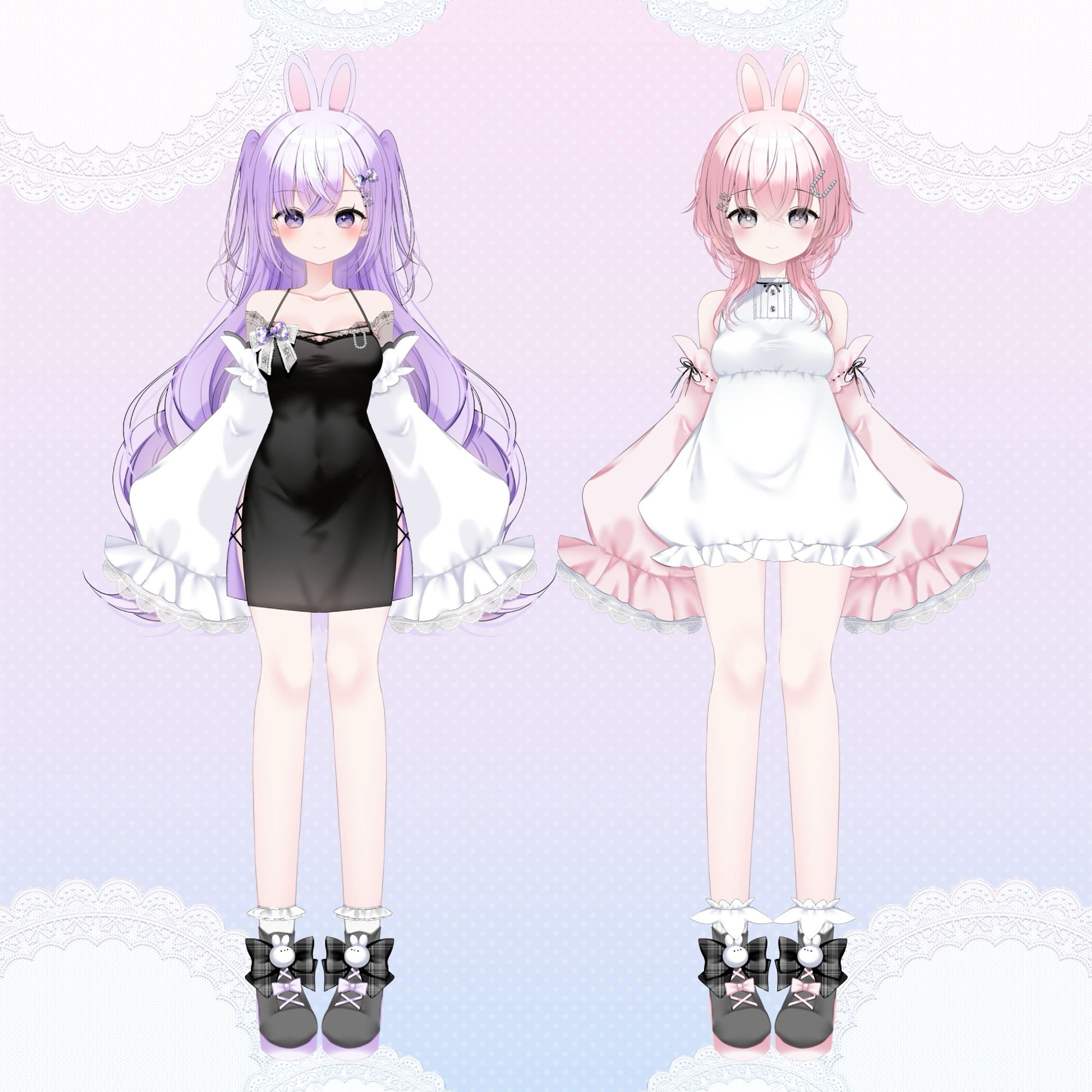 Live2D用パーツ分け立ち絵/うさぎ姉妹-1
