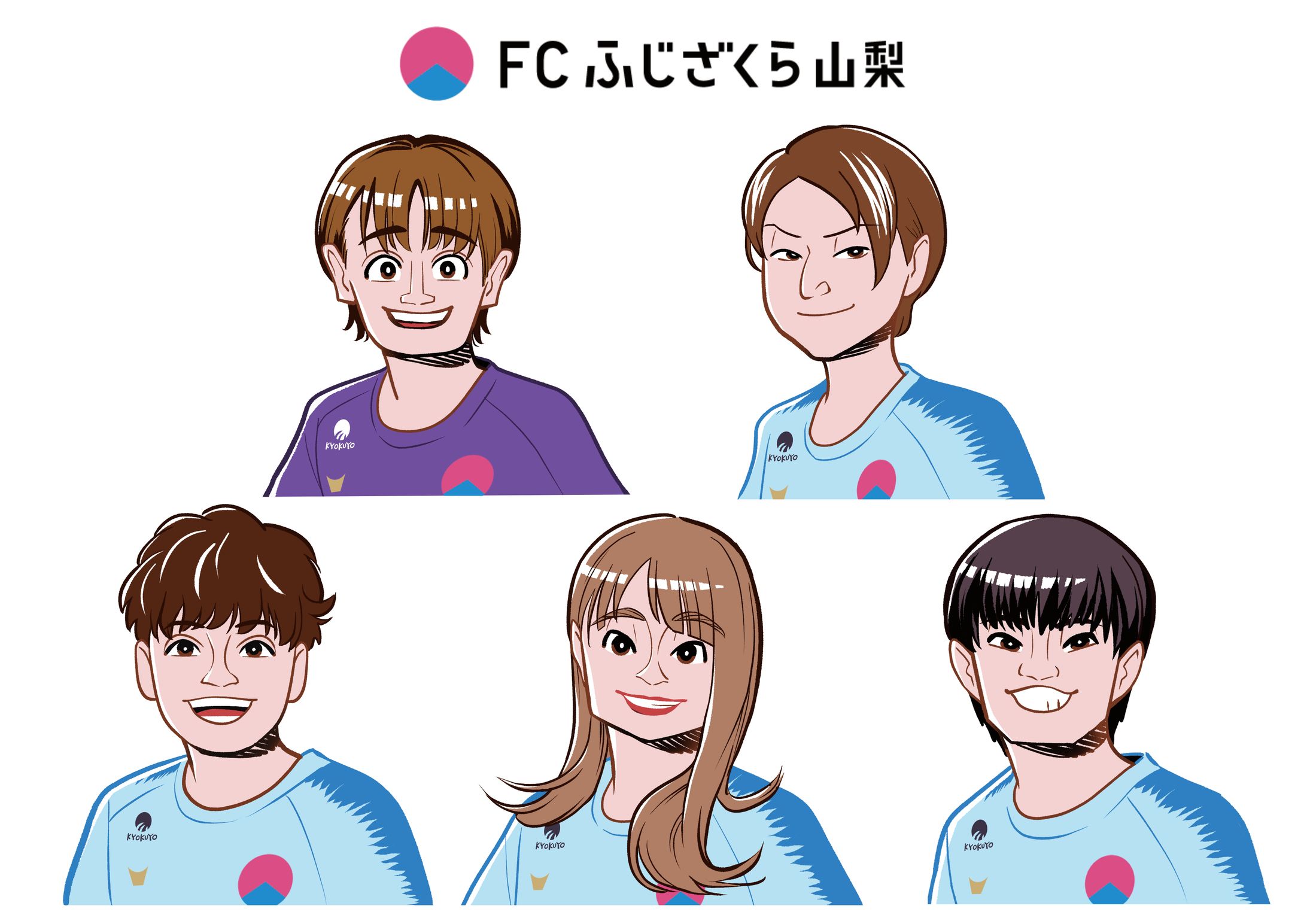 FCふじざくら山梨｜ステッカーイラスト-1