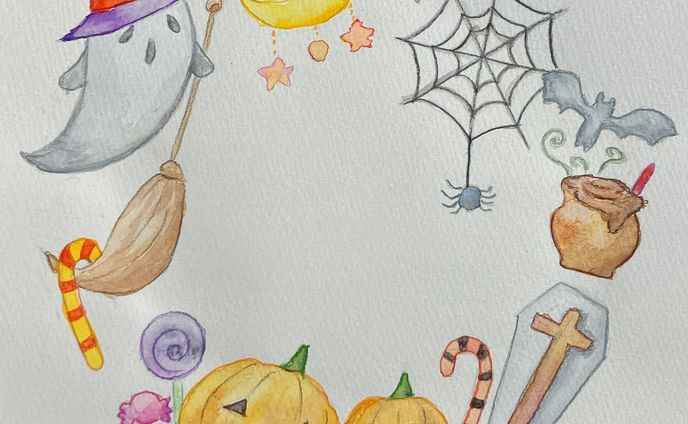 水彩　ハロウィン