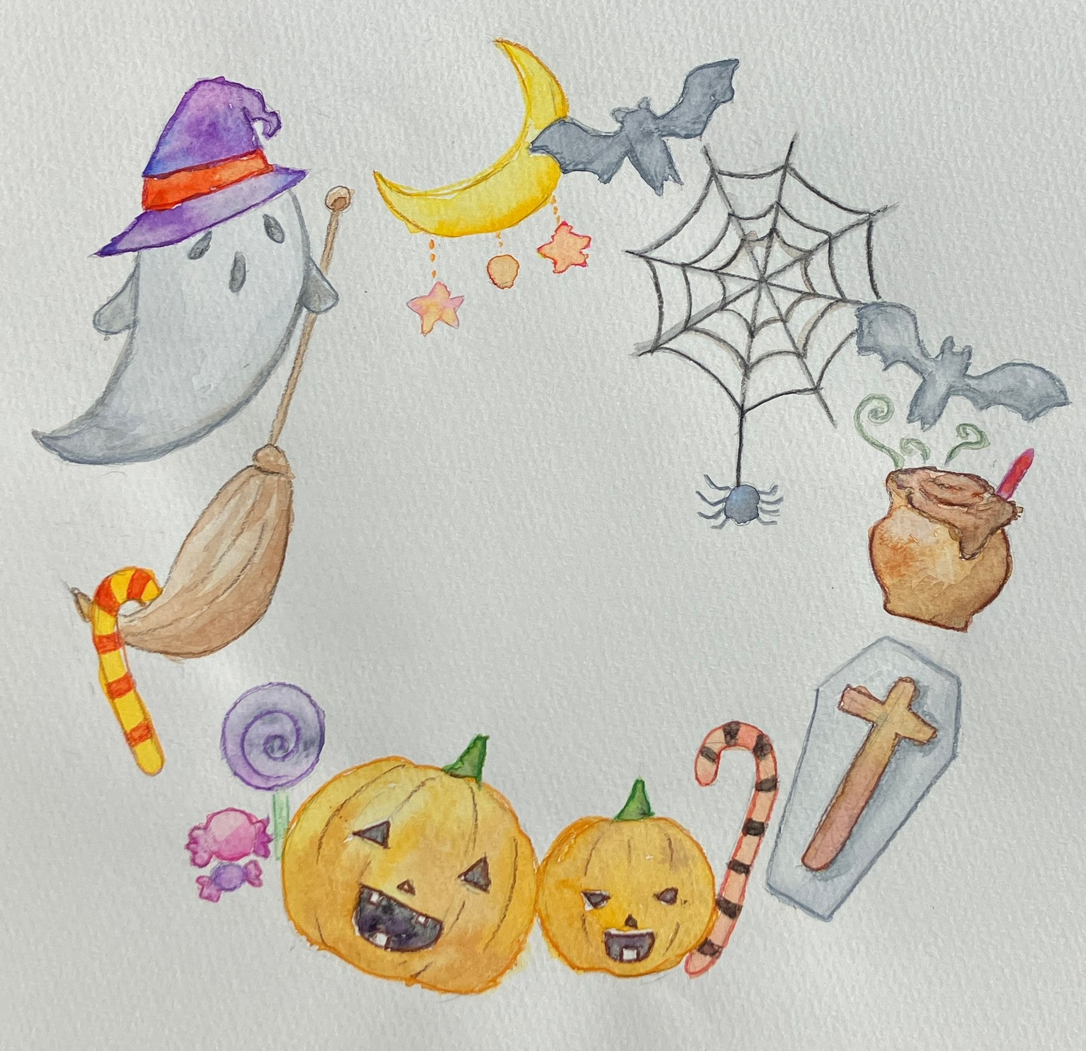水彩　ハロウィン-1
