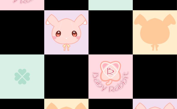 Baby Rabbit カラフルタイル