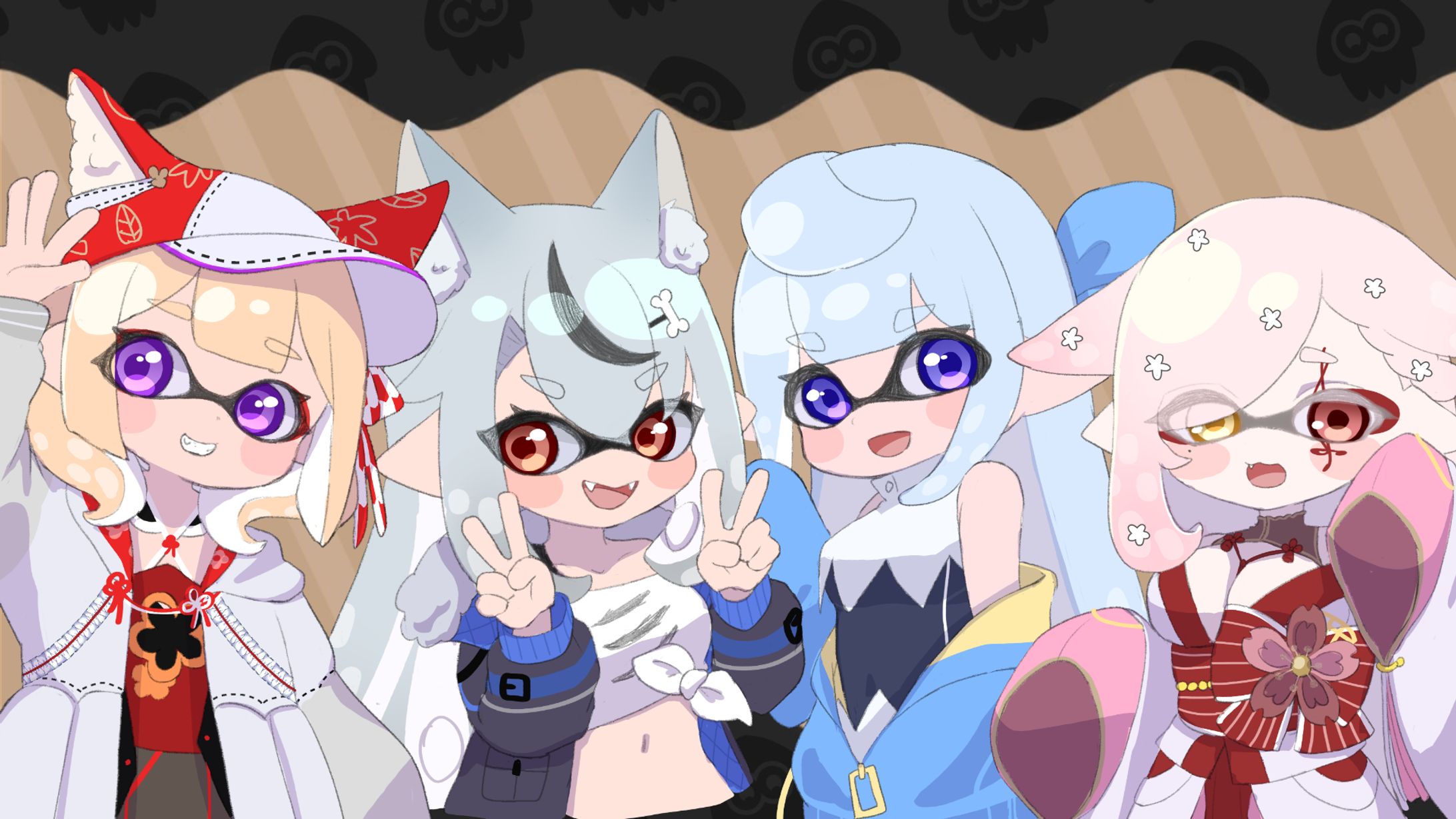 スプラ風イラスト￤Vtuberグループ狐狼竜神-1