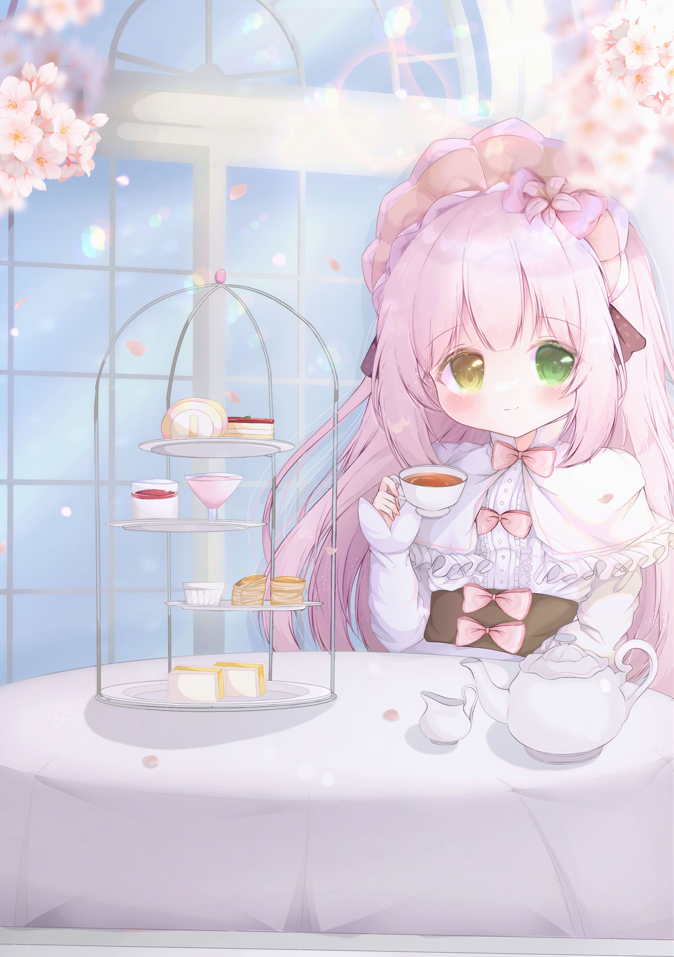 【Skeb】桜舞うティーパーティー-1
