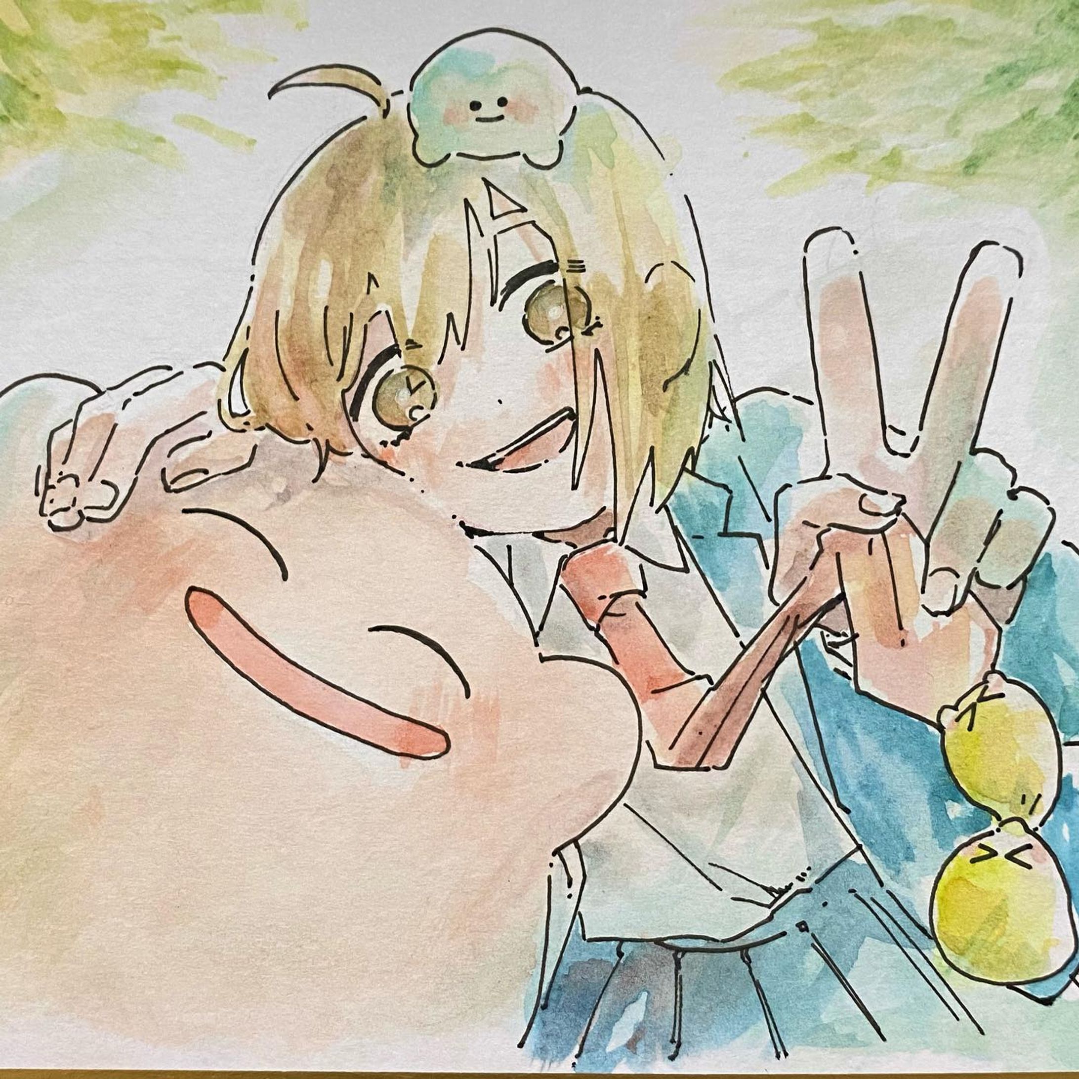 💚( ◜ᴗ¯)(¯ᴗ◝ )✌️

 #イラスト  #イラストレーター  #イラストグラム  #illust  #illustration  #illustrator  #illustragram  #水彩  #水彩イラスト  #創作  #創作イラスト #オリジナル  #オリジナルイラスト #ほのぼの  #ほのぼのイラスト  #アナログイラスト-1