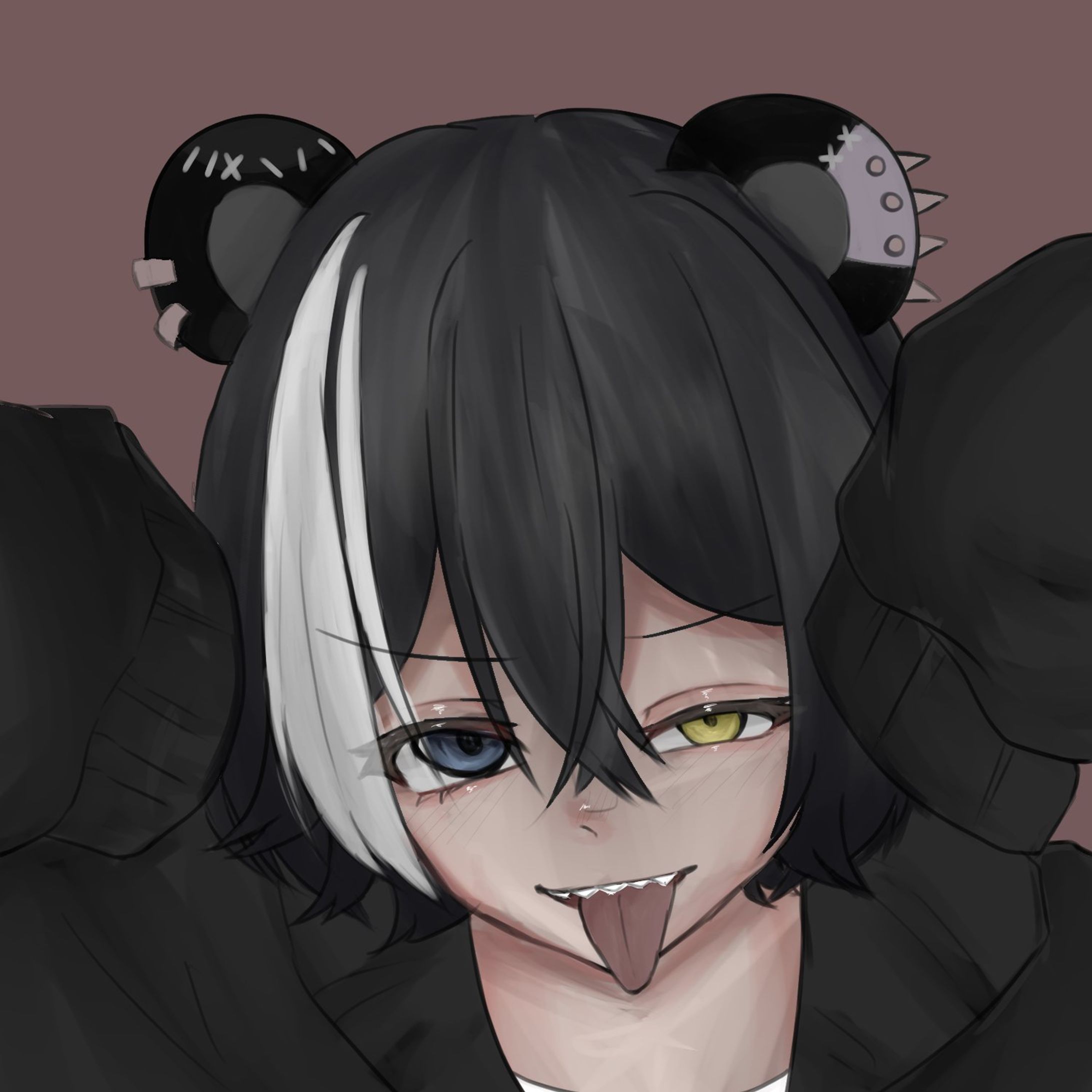 Realityライバー 白黒波ﾝ堕様アイコン(厚塗り風)-1