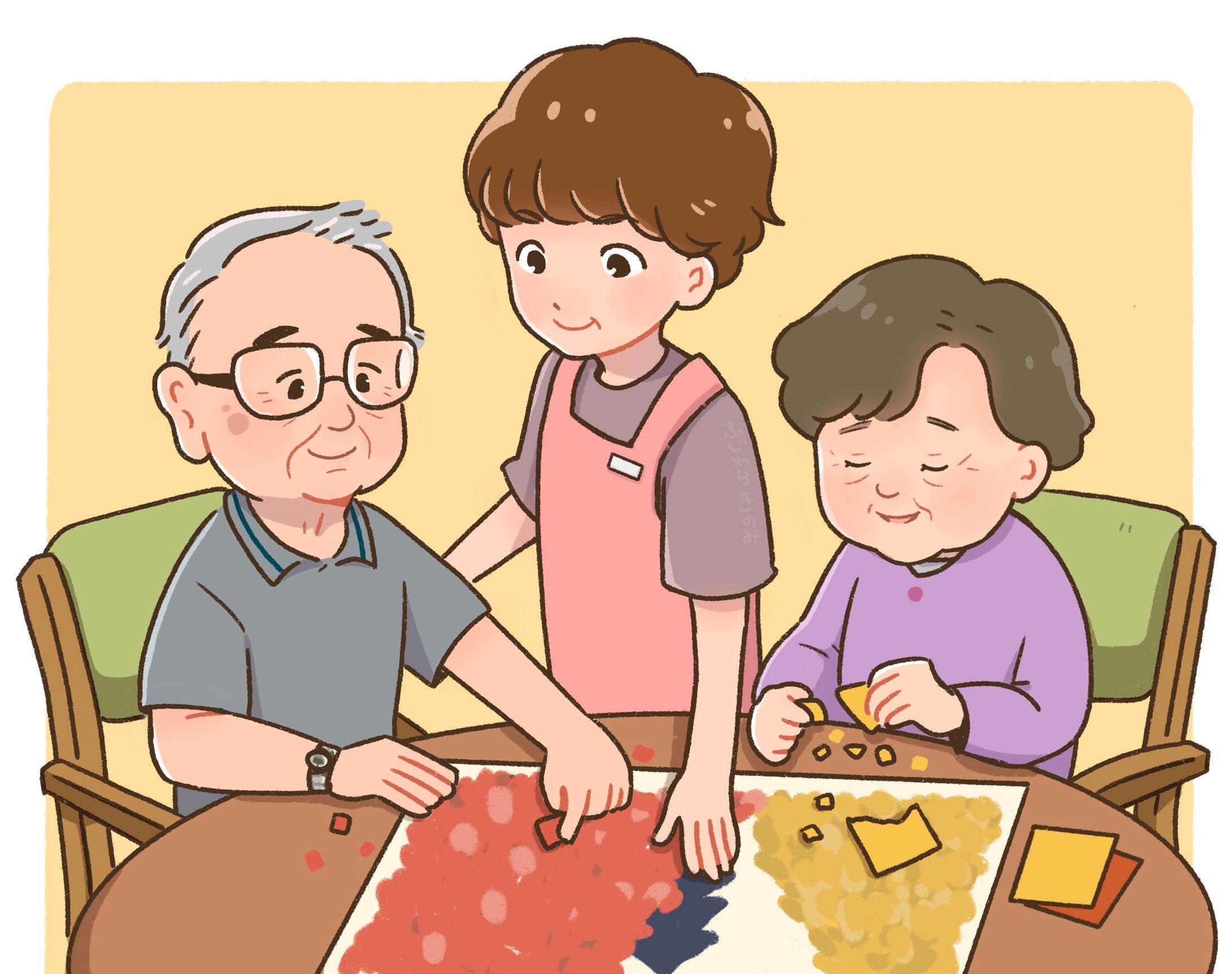 挿絵【ちぎり絵レクリエーション】-1