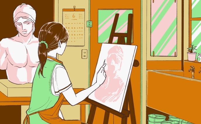 イラスト 「美術室」