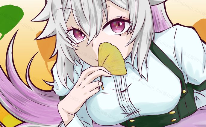 イチョウと女の子