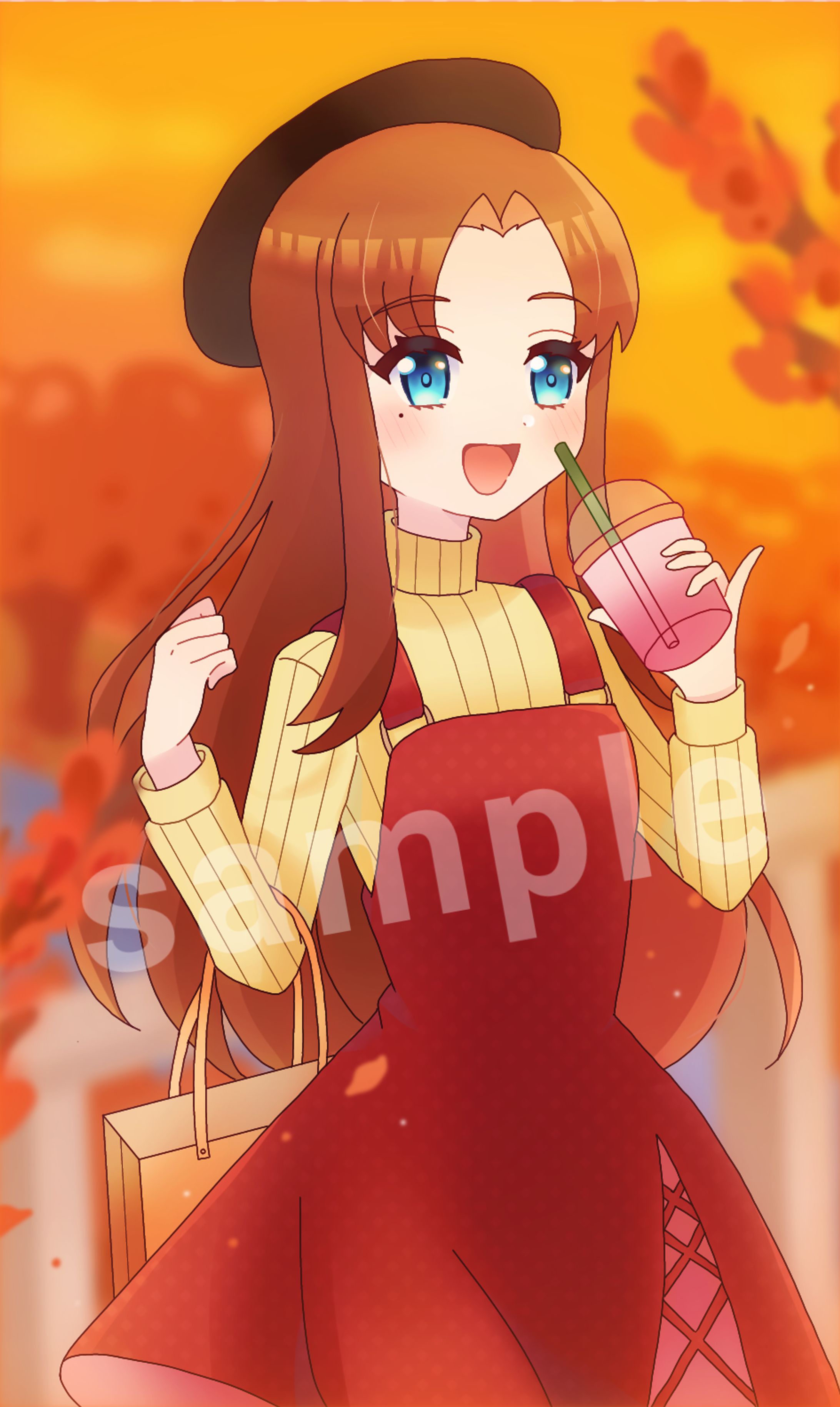 依頼絵:秋がモチーフのイラスト-1