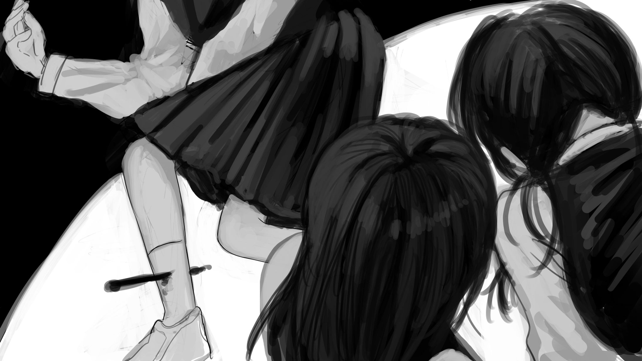 イラスト_二次創作_モノクロ-1