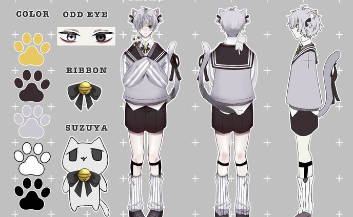 【三面図＆キャラデザ】白灰憂様