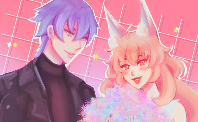 digital watercolor、anime