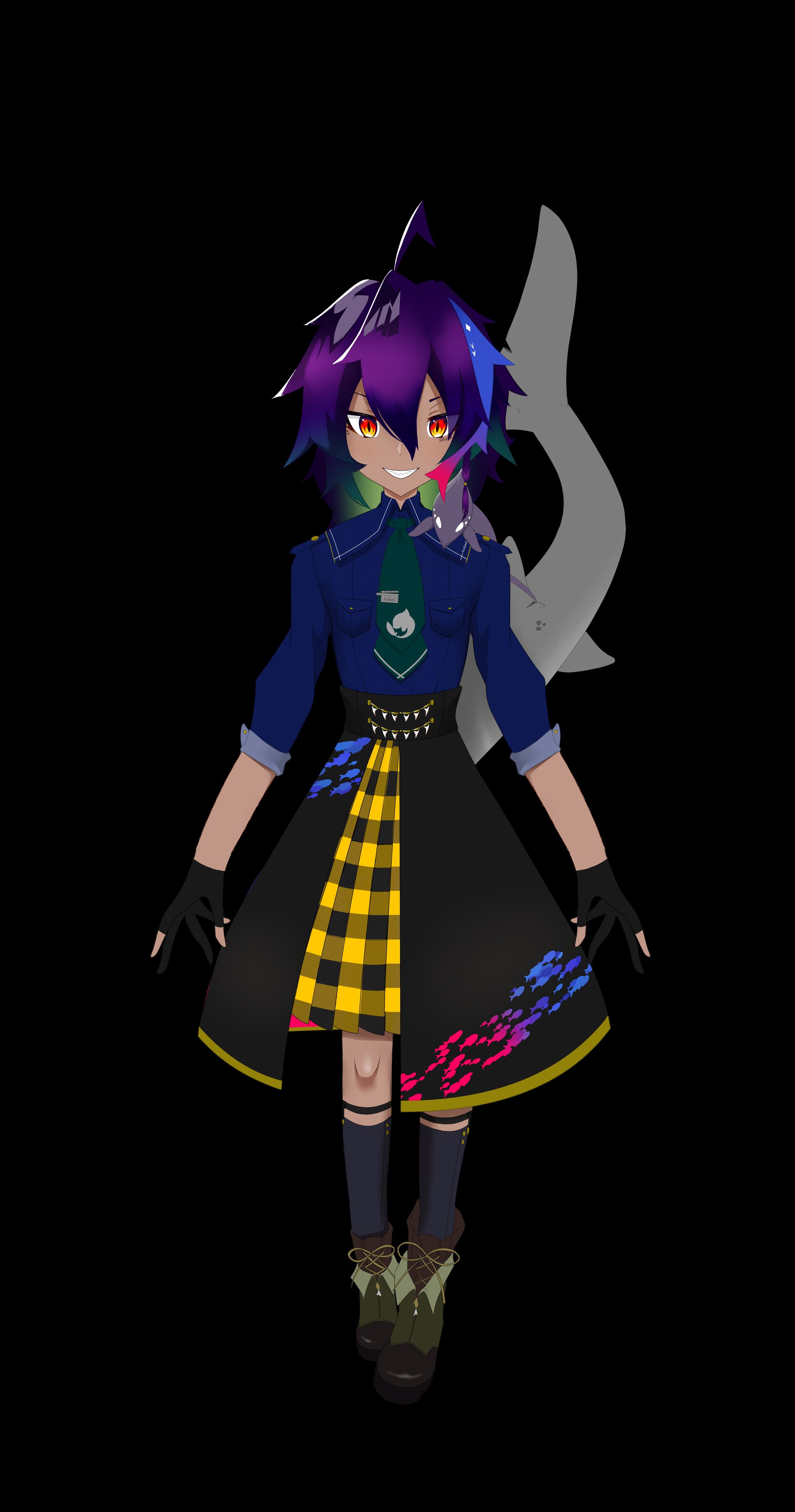 2022 古波鮫ちとせ様 キャラデザ/立ち絵/3面図-1