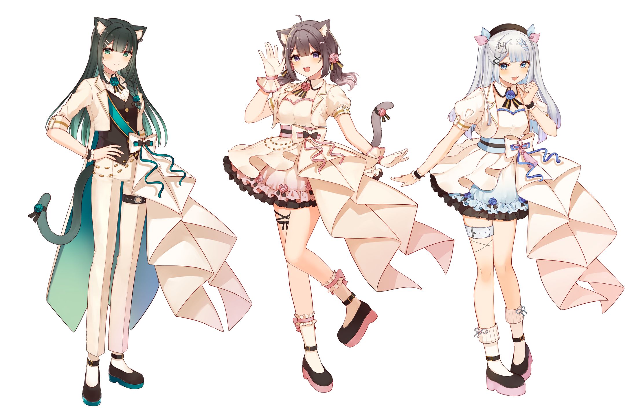 猫天萌様、猫天凛様、月詠とあ様　グッズイラスト、衣装デザイン-1