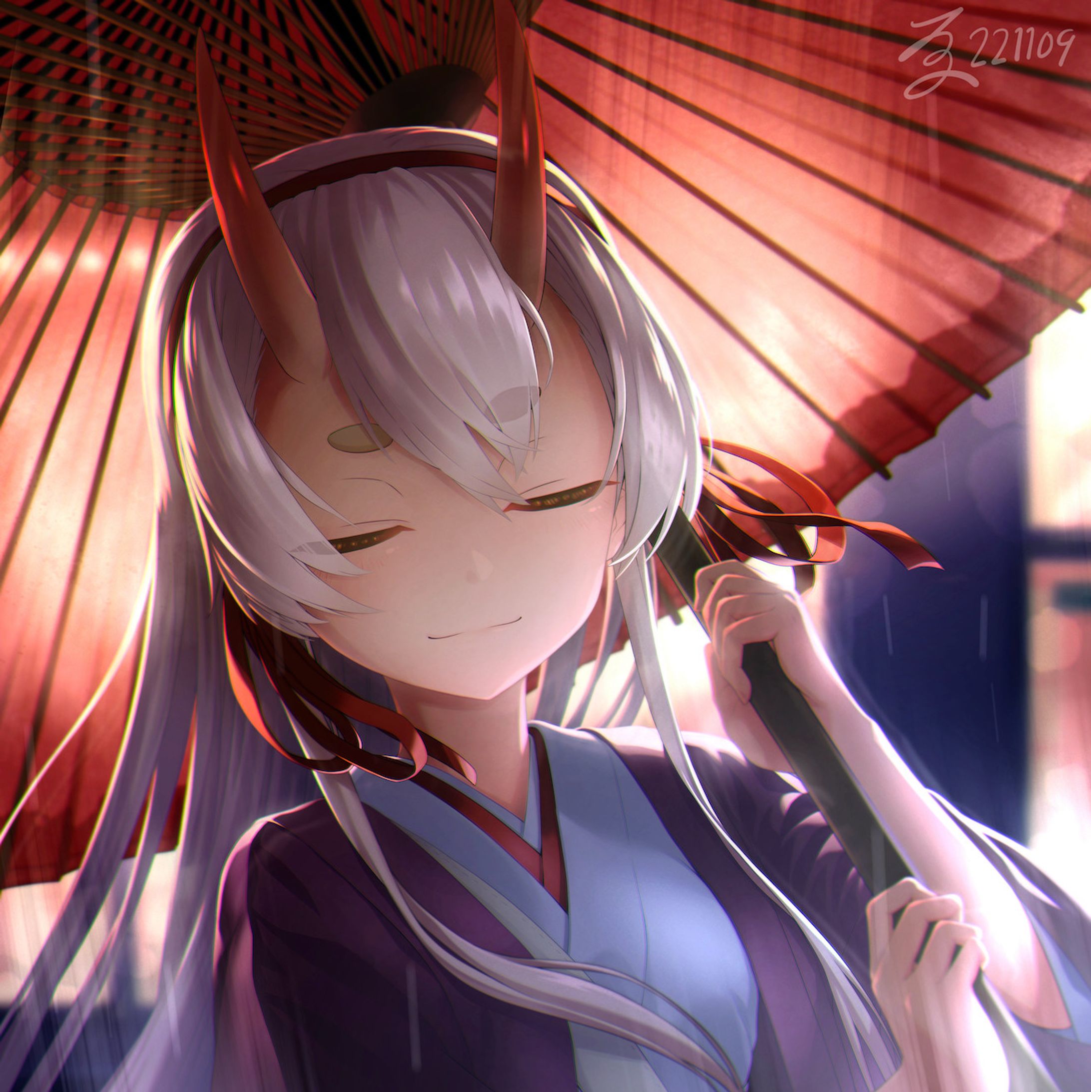 和傘をさす愛火-1