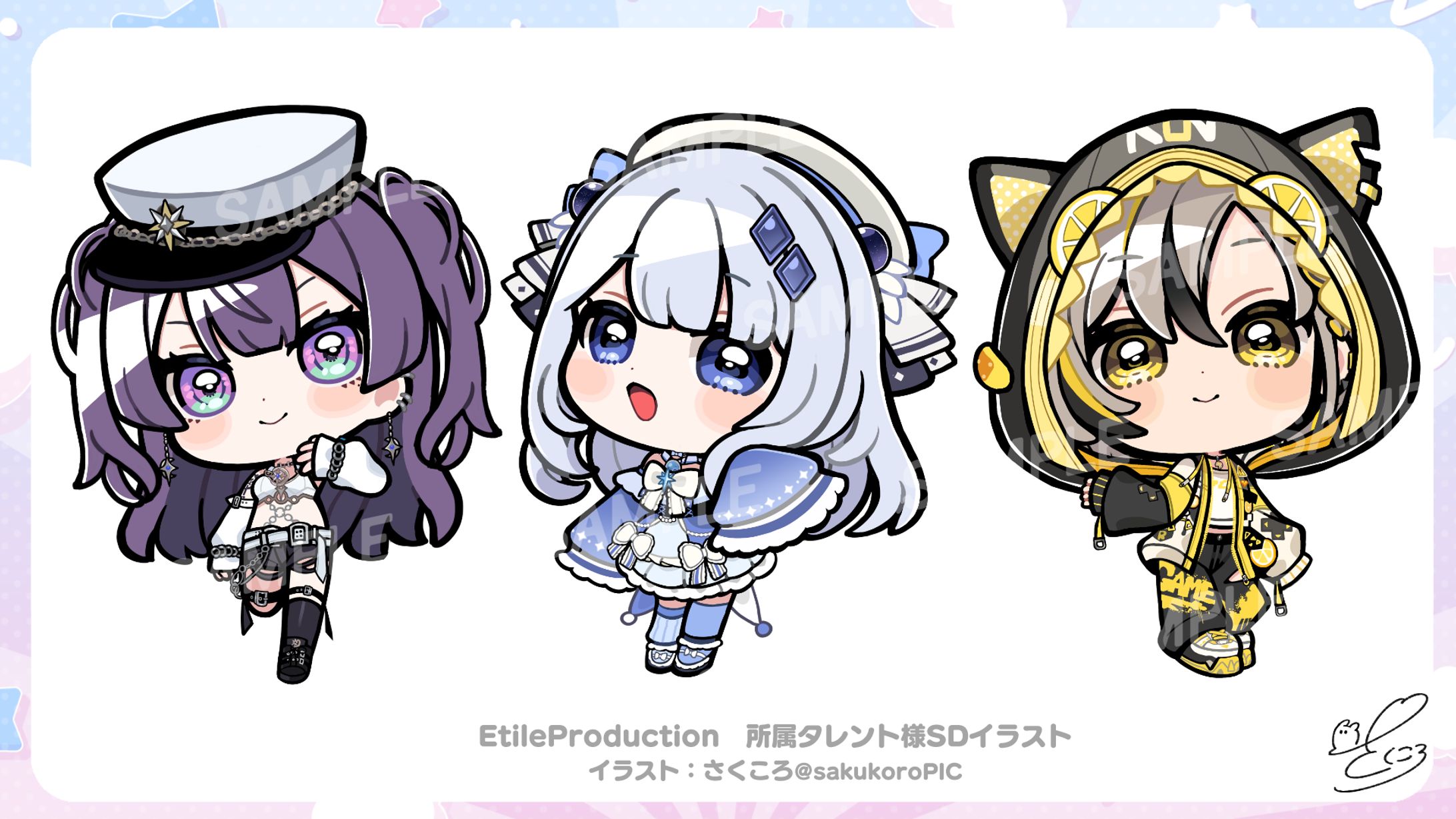 エティプロ所属タレント様SDイラスト-1