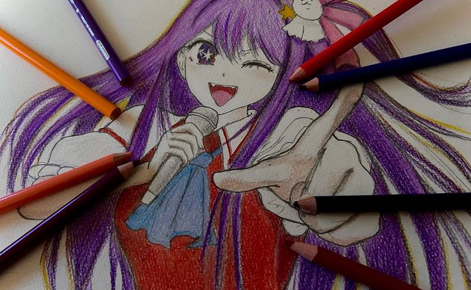 推しの子👁アイ #推しの子#アイドル#イラスト#色鉛筆#アナログイラスト#絵#漫画#oshinoko#idol#yoasobi #art#picture#illustration