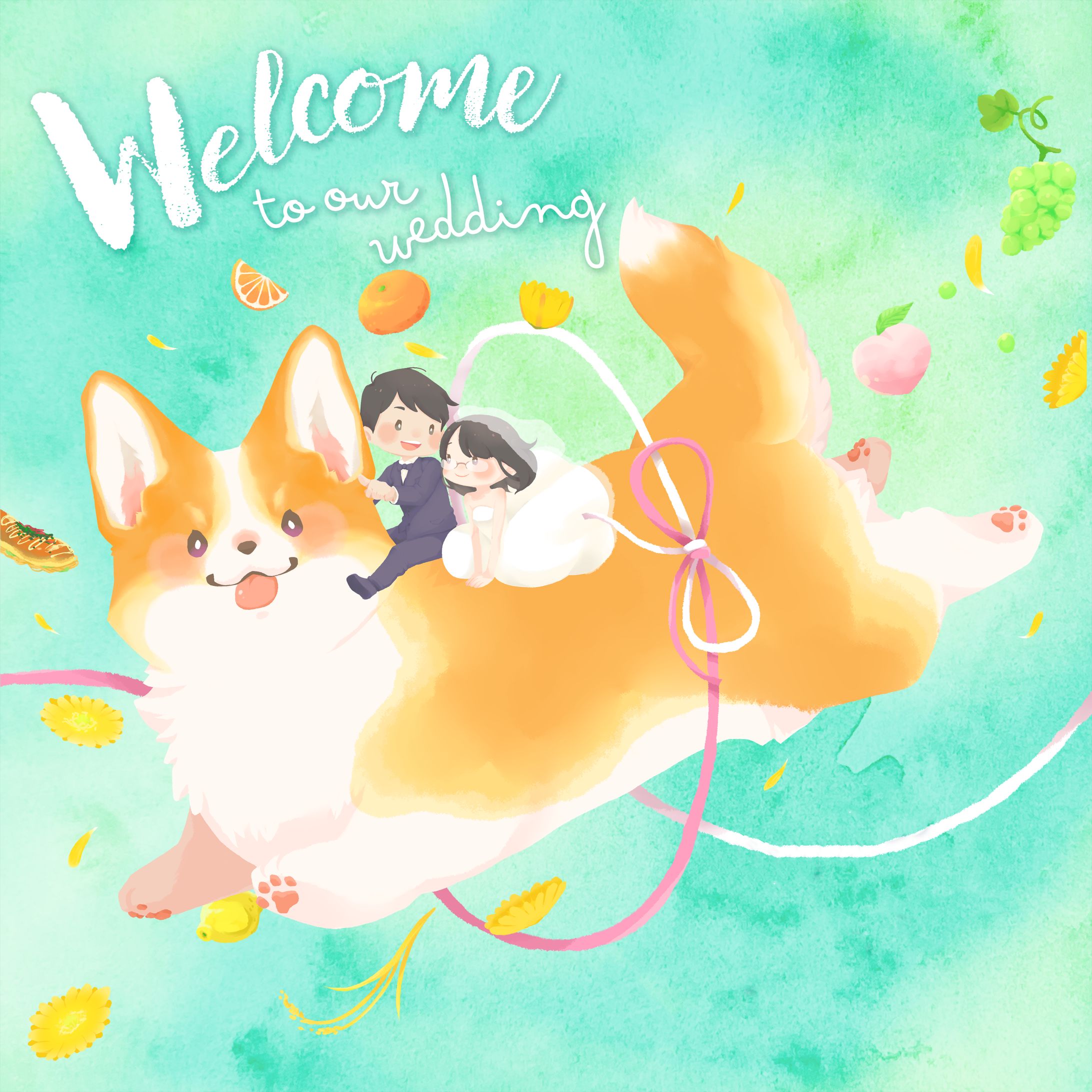 友人のウェディングウェルカムボード-1